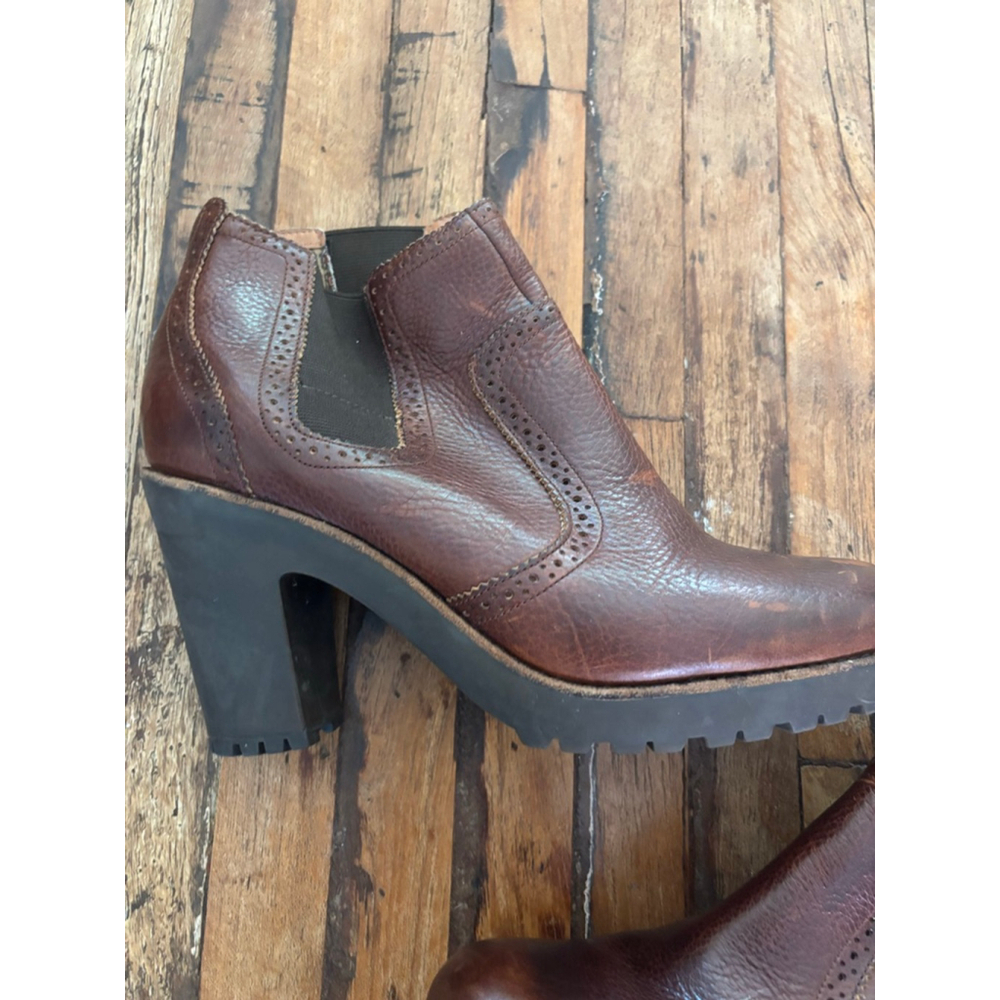 Women's Sperry Brown Leather Brogue Chelsea Ankle Boots US 11 - Picture 3 of 11